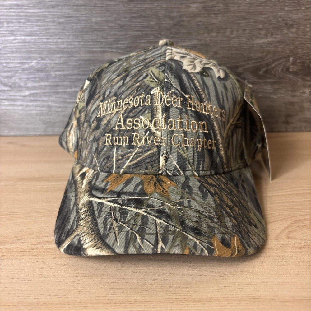 Minnesota Deer Hunters Association Hat Cap Snap Back Camo Rum River Chapter NWT